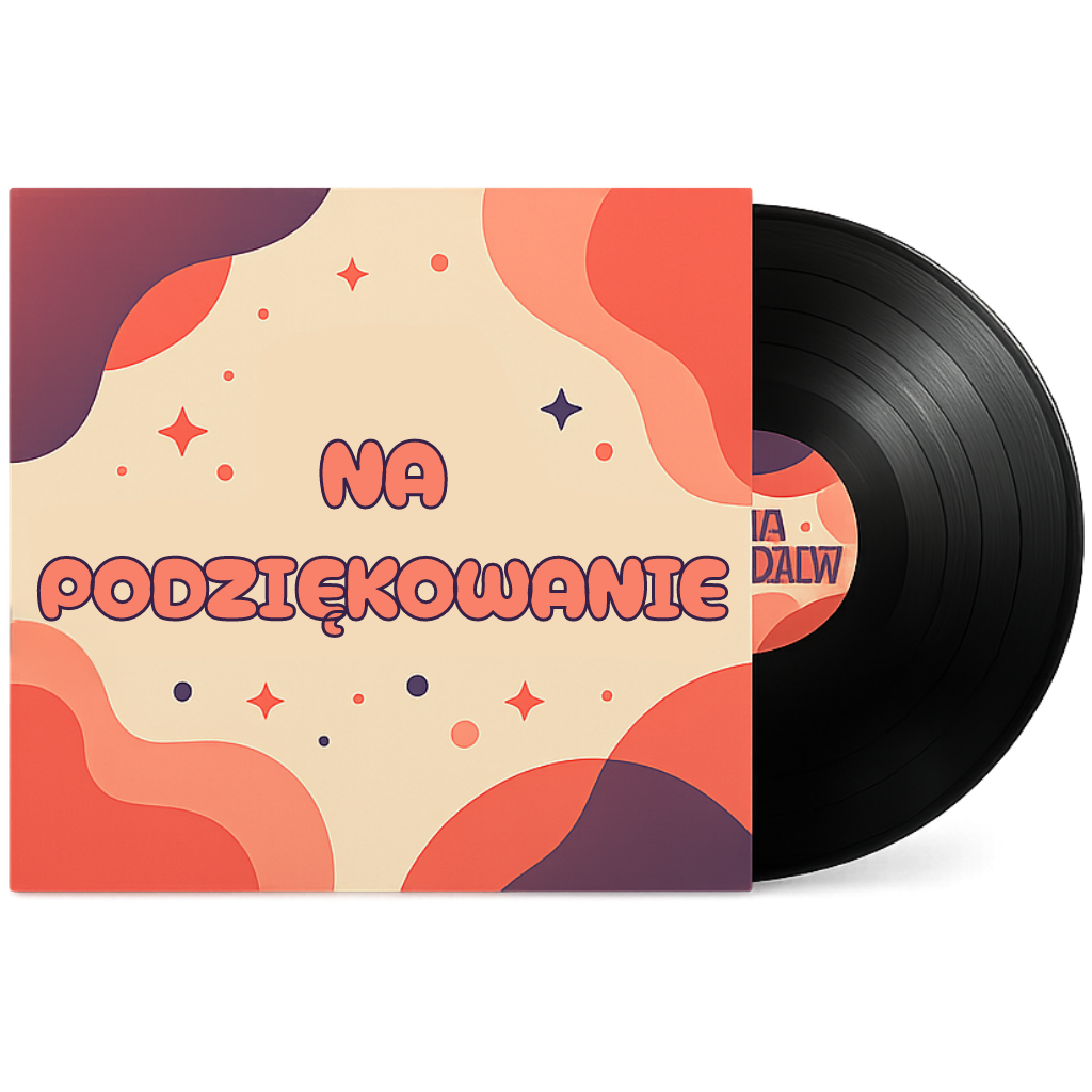 Okładka produktu personalizowanej piosenki na podziękowanie